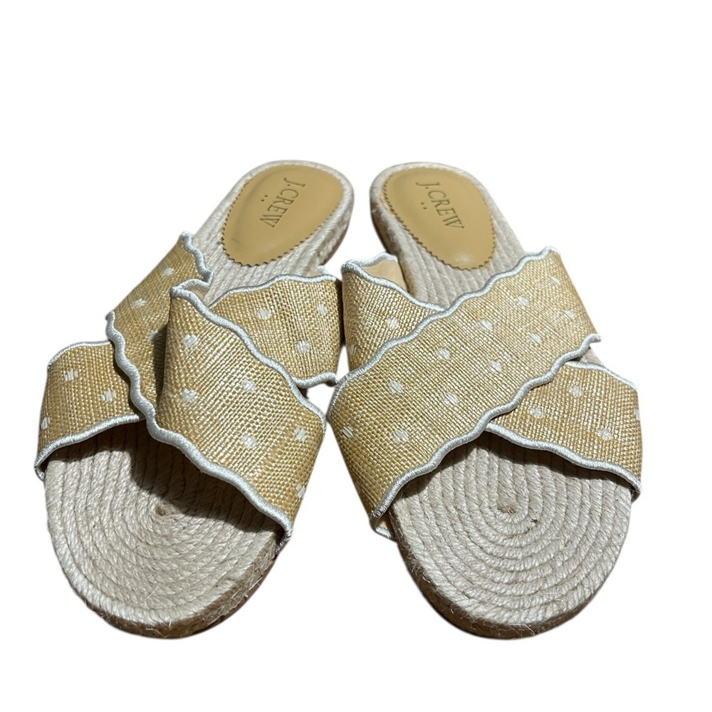 J.Crew Scalloped polka-dot slide sandals Size 7 - Picture 2 of 5